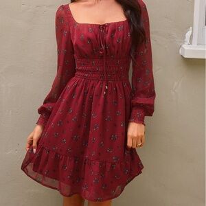 Cupshe Renee & Elisha Herbert Cabernet Mini Dress - XS